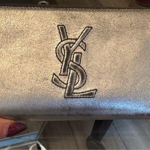 Yves Saint Laurent Silver Wallet